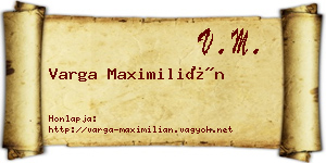 Varga Maximilián névjegykártya